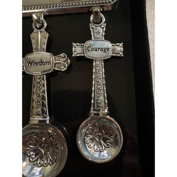 Serenity Prayer 4 Pc Measuring Spoon Set and Rack Functional Religious Gift NEW - Picture 4 of 6